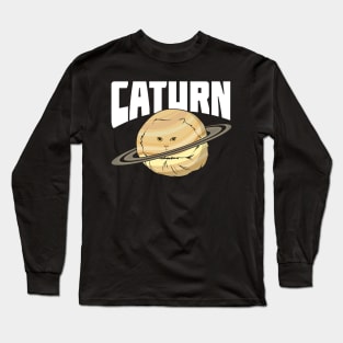 Caturn Astronomy Astronomer Gift Long Sleeve T-Shirt